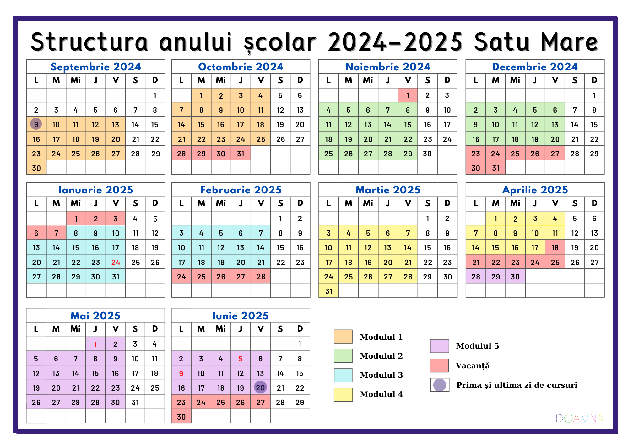 structura anului scolar 2024 2025 satu mare